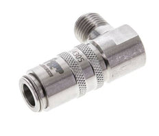 Acoplamiento de moldes de acero inoxidable DN 6, con rosca macho de 1/4 de pulgada de 90 grados