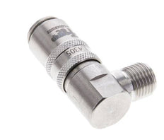 Acoplamiento de moldes de acero inoxidable DN 6, con rosca macho de 1/4 de pulgada de 90 grados