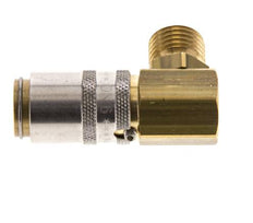 Latón DN 6 Acoplamiento de moldes Rosca macho M14x1,5 Protección de desbloqueo 90-deg