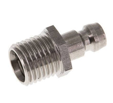 Tapón de acoplamiento de moldes DN 6 de acero inoxidable con rosca macho M14x1,5 de doble cierre