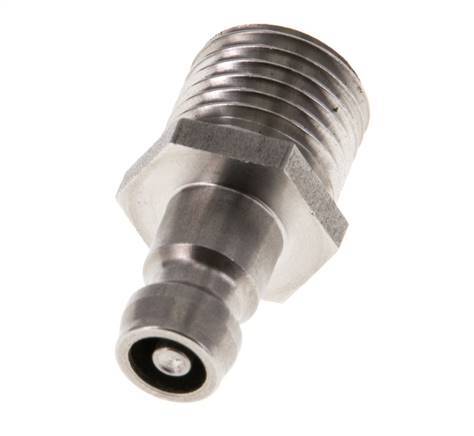 Tapón de acoplamiento de moldes DN 6 de acero inoxidable con rosca macho M14x1,5 de doble cierre