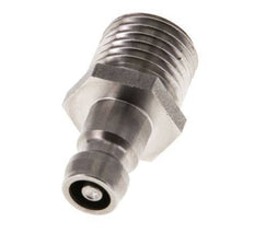 Tapón de acoplamiento de moldes DN 6 de acero inoxidable con rosca macho M14x1,5 de doble cierre