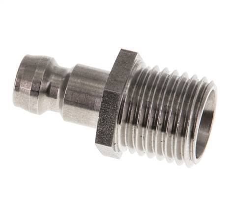 Tapón de acoplamiento de moldes DN 6 de acero inoxidable con rosca macho M14x1,5 de doble cierre