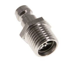 Tapón de acoplamiento de moldes DN 6 de acero inoxidable con rosca macho M14x1,5 de doble cierre