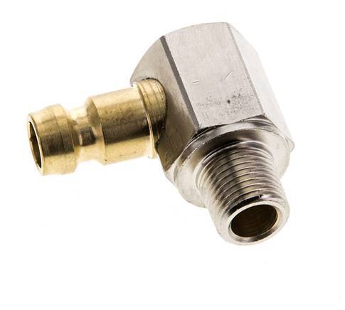Acoplamiento de latón DN 6 R 1/8 pulgadas rosca macho 90-deg [2 piezas]
