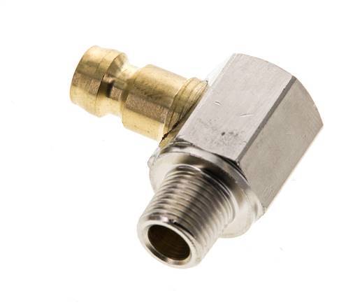Acoplamiento de latón DN 6 R 1/8 pulgadas rosca macho 90-deg [2 piezas]
