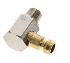 Acoplamiento de latón DN 6 R 1/8 pulgadas rosca macho 90-deg [2 piezas]