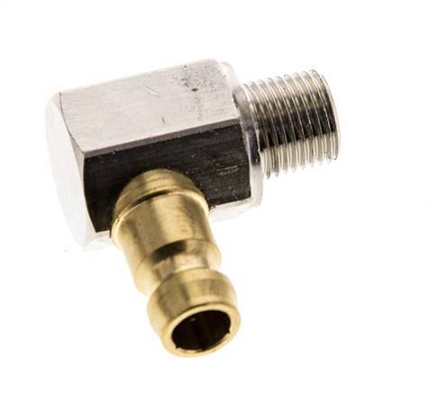 Acoplamiento de latón DN 6 R 1/8 pulgadas rosca macho 90-deg [2 piezas]