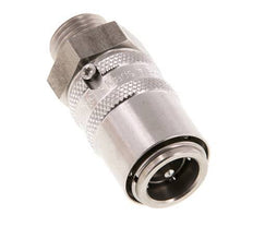 Acoplamiento de moldes de acero inoxidable DN 9 con rosca macho M16x1,5 de doble cierre