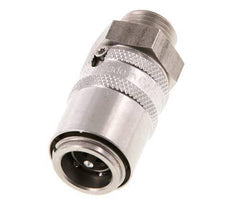 Acoplamiento de moldes de acero inoxidable DN 9 con rosca macho M16x1,5 de doble cierre