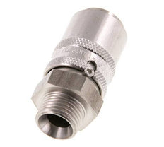 Acoplamiento de moldes de acero inoxidable DN 9 con rosca macho M16x1,5 de doble cierre