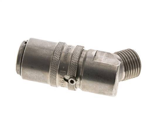 Acero inoxidable DN 9 Acoplamiento de moldes con rosca macho M16x1,5 de 45 grados