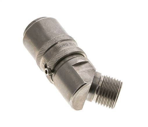 Acero inoxidable DN 9 Acoplamiento de moldes con rosca macho M16x1,5 de 45 grados