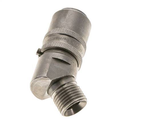 Acero inoxidable DN 9 Acoplamiento de moldes con rosca macho M16x1,5 de 45 grados
