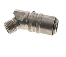 Acero inoxidable DN 9 Acoplamiento de moldes con rosca macho M16x1,5 de 45 grados