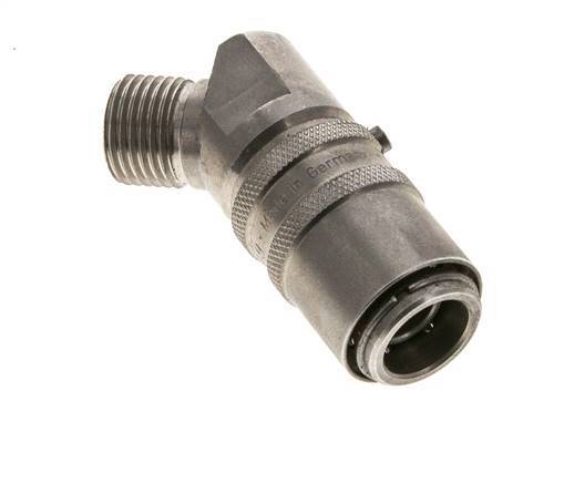 Acero inoxidable DN 9 Acoplamiento de moldes con rosca macho M16x1,5 de 45 grados