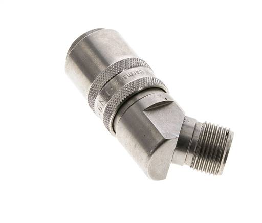 Acoplamiento de moldes de acero inoxidable DN 9, con rosca macho de 3/8 de pulgada y 45 grados