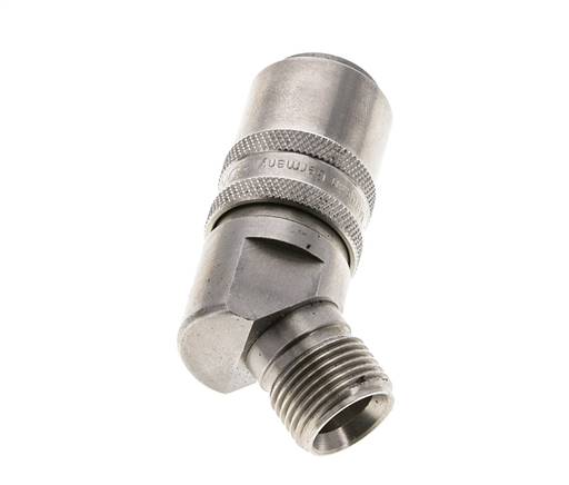 Acoplamiento de moldes de acero inoxidable DN 9, con rosca macho de 3/8 de pulgada y 45 grados