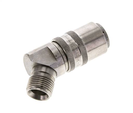 Acoplamiento de moldes de acero inoxidable DN 9, con rosca macho de 3/8 de pulgada y 45 grados