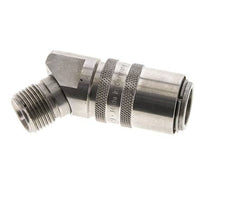 Acoplamiento de moldes de acero inoxidable DN 9, con rosca macho de 3/8 de pulgada y 45 grados