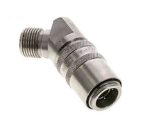 Acoplamiento de moldes de acero inoxidable DN 9, con rosca macho de 3/8 de pulgada y 45 grados