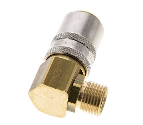 Latón DN 9 Acoplamiento de moldes Toma de corriente M16x1,5 Rosca Macho 90-deg