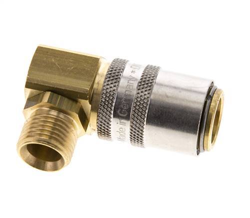 Latón DN 9 Acoplamiento de moldes Toma de corriente M16x1,5 Rosca Macho 90-deg