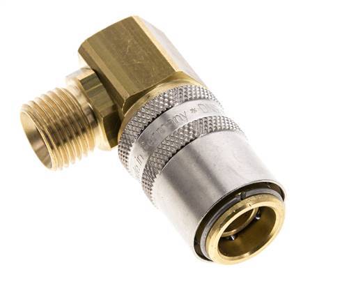 Latón DN 9 Acoplamiento de moldes Toma de corriente M16x1,5 Rosca Macho 90-deg