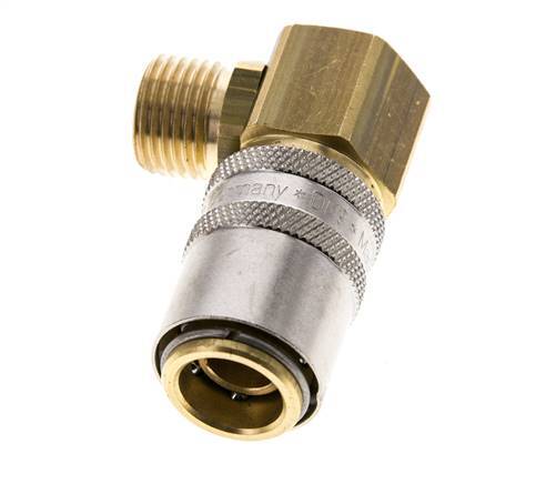 Latón DN 9 Acoplamiento de moldes Toma de corriente M16x1,5 Rosca Macho 90-deg