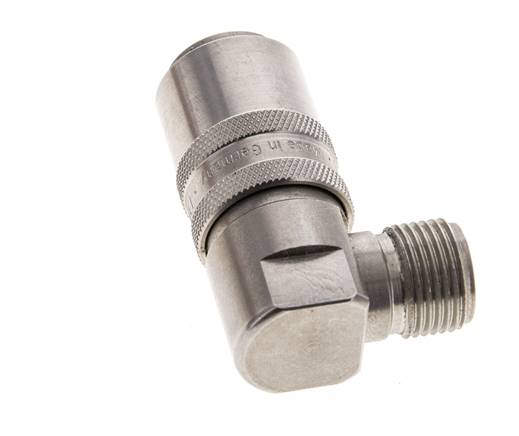 Acero inoxidable DN 9 Acoplamiento de moldes G 3/8 pulgadas rosca macho doble cierre de 90 grados