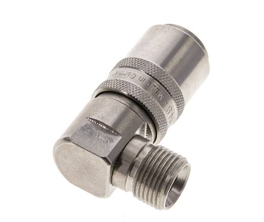 Acero inoxidable DN 9 Acoplamiento de moldes G 3/8 pulgadas rosca macho doble cierre de 90 grados