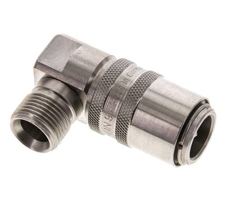 Acero inoxidable DN 9 Acoplamiento de moldes G 3/8 pulgadas rosca macho doble cierre de 90 grados