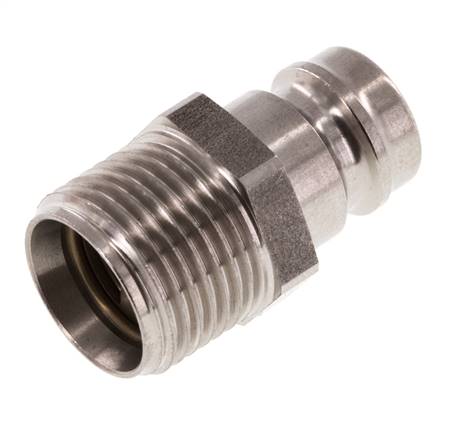 Enchufe de acero inoxidable DN 9 para acoplamiento de moldes G 3/8 pulgadas rosca macho doble cierre