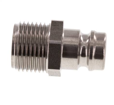 Enchufe de acero inoxidable DN 9 para acoplamiento de moldes G 3/8 pulgadas rosca macho doble cierre