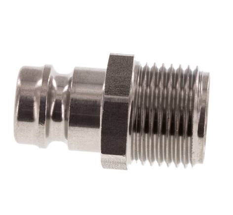 Enchufe de acero inoxidable DN 9 para acoplamiento de moldes G 3/8 pulgadas rosca macho doble cierre