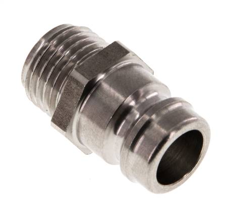 Tapón de acoplamiento de moldes DN 9 de acero inoxidable con rosca macho de 1/4 de pulgada