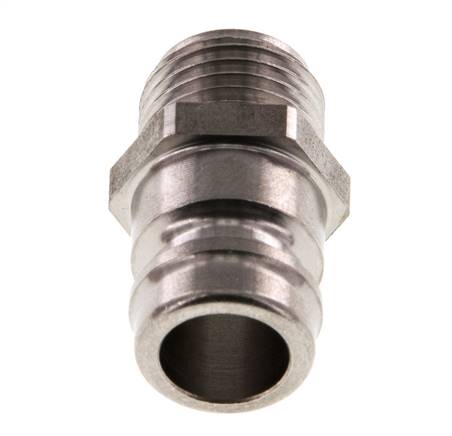 Tapón de acoplamiento de moldes DN 9 de acero inoxidable con rosca macho de 1/4 de pulgada
