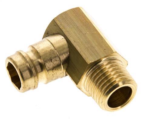 Latón DN 9 Tapón de Acoplamiento de Moldes M14x1,5 Rosca Macho (Cónica) 90-deg