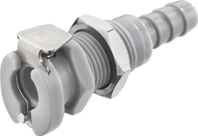PP DN 3.2 Linktech Enchufe de anclaje para manguera de 6,4 mm Mampara de doble cierre Serie 20 gris