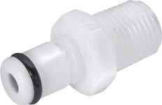 POM DN 3.2 Tapón de acoplamiento Linktech de 1/8 de pulgada con rosca NPT macho de doble cierre Serie 20