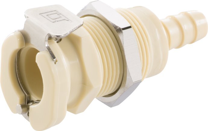 PP DN 6.4 Linktech Acoplamiento de la manguera de 6,4 mm Mampara de doble cierre Serie 40 Beige
