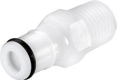 POM DN 6.4 Tapón de acoplamiento Linktech de 1/4 de pulgada con rosca NPT macho de doble cierre Serie 50