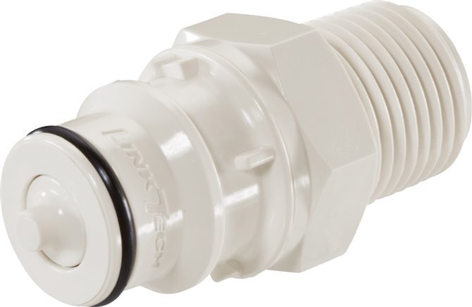 PSU DN 9.5 Tapón de acoplamiento Linktech de 1/2 pulgada con rosca NPT macho de doble cierre Serie 60