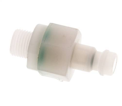 PVDF DN 5 Tapón de acoplamiento G 1/8 pulgadas rosca macho doble cierre