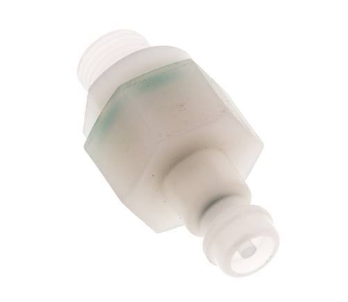 PVDF DN 5 Tapón de acoplamiento G 1/8 pulgadas rosca macho doble cierre