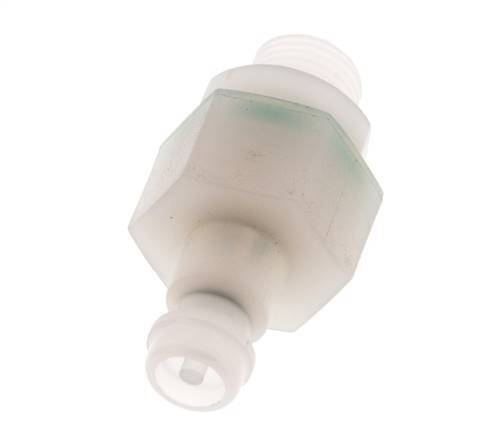 PVDF DN 5 Tapón de acoplamiento G 1/8 pulgadas rosca macho doble cierre