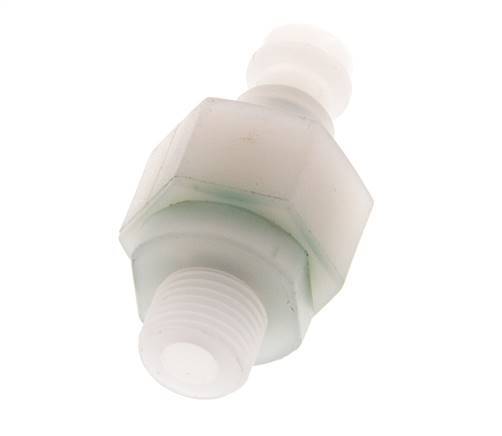 PVDF DN 5 Tapón de acoplamiento G 1/8 pulgadas rosca macho doble cierre