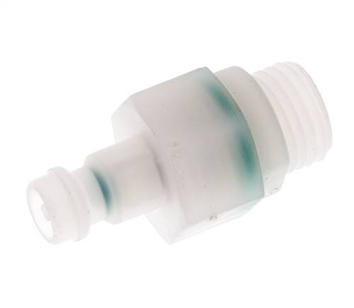 PVDF DN 5 Tapón de acoplamiento G 1/4 pulgadas rosca macho doble cierre