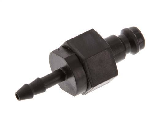 POM DN 5 Tapón de acoplamiento 4 mm Pilar de manguera Doble cierre
