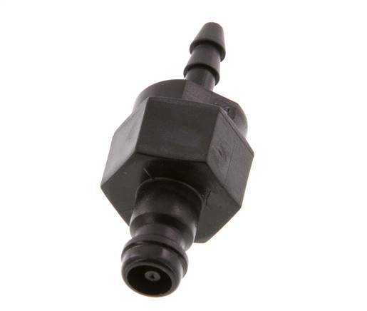 POM DN 5 Tapón de acoplamiento 4 mm Pilar de manguera Doble cierre